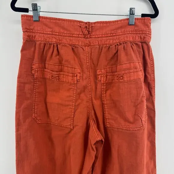 Free People Mohave Safari Pants Size 10 Rust Orange Cargo Drawstring Casual - Picture 5 of 10